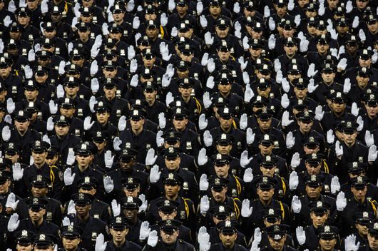 New NYPD officers at their academy graduation in 2014